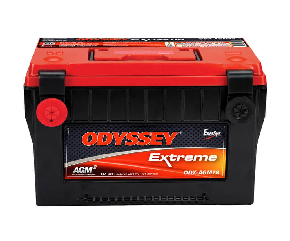 ODX-AGM78 – ODYSSEY Battery, 78 Group Size 12 Volt 850 Cold Cranking Amps/ 1500 Pulse Hot Cranking Amps 3/8 Inch Thre...